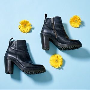 Black Dr. Martens Magdalena High Heel Booties